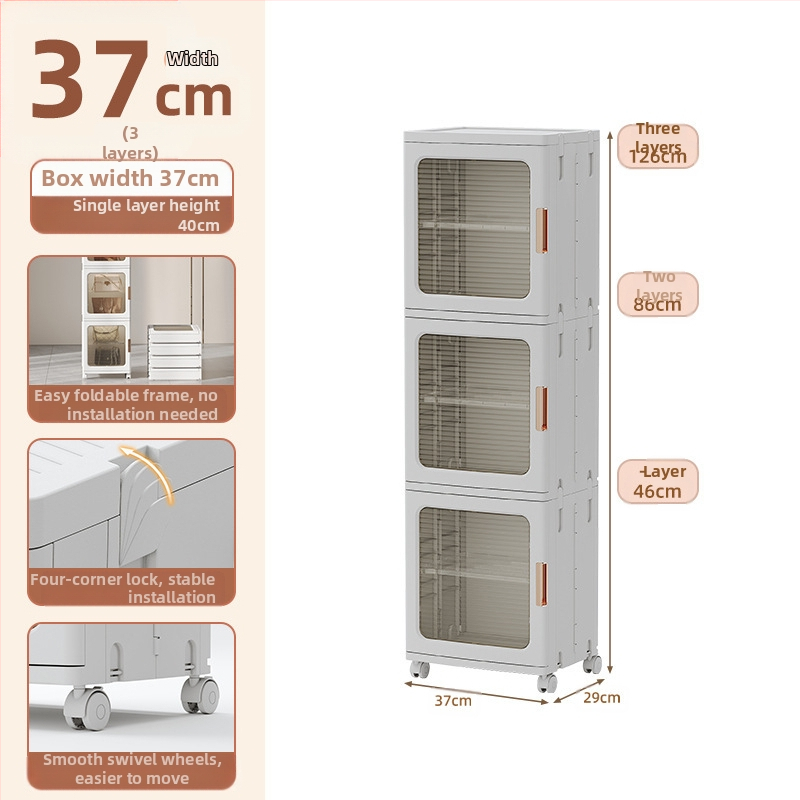 Elutoa hoiukapp Majapidamise paigaldusvaba laste mänguasjade vahedega kokkupandav kapp Suupistete hoiukapp Plastist hoiukapp