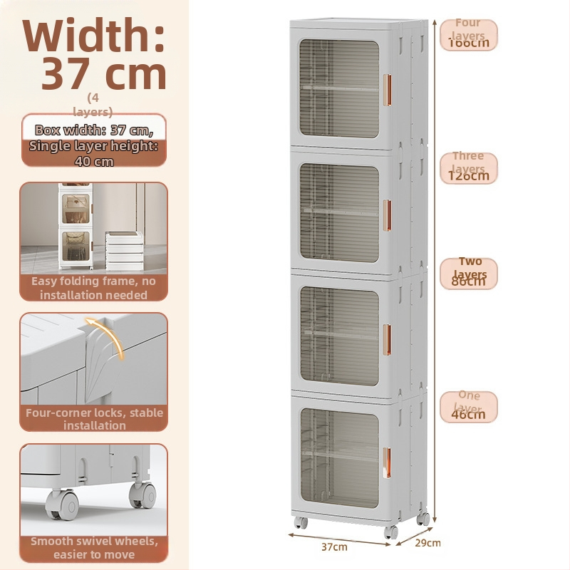 Elutoa hoiukapp Majapidamise paigaldusvaba laste mänguasjade vahedega kokkupandav kapp Suupistete hoiukapp Plastist hoiukapp