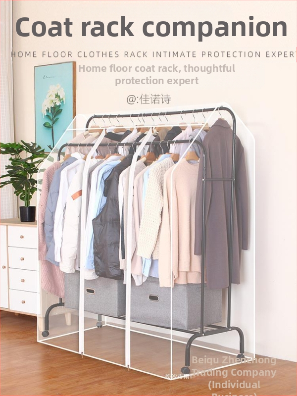 Magas és alacsony dupla rúd akasztós huzat hálószobába, padlóra helyezhető, porvédő huzat, átlátszó ruhákhoz, porvédő huzat kabáttárolóhoz