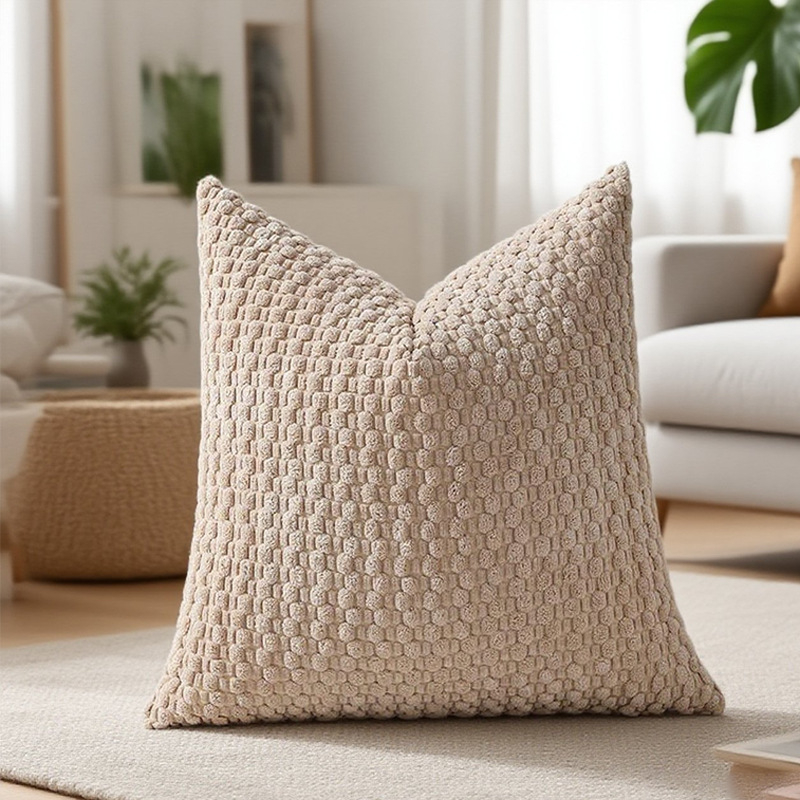 Határokon átnyúló, háromdimenziós, buborékmintás, kordbársony párnahuzat otthoni vendégeknek, luxus kanapé háttámla huzat
