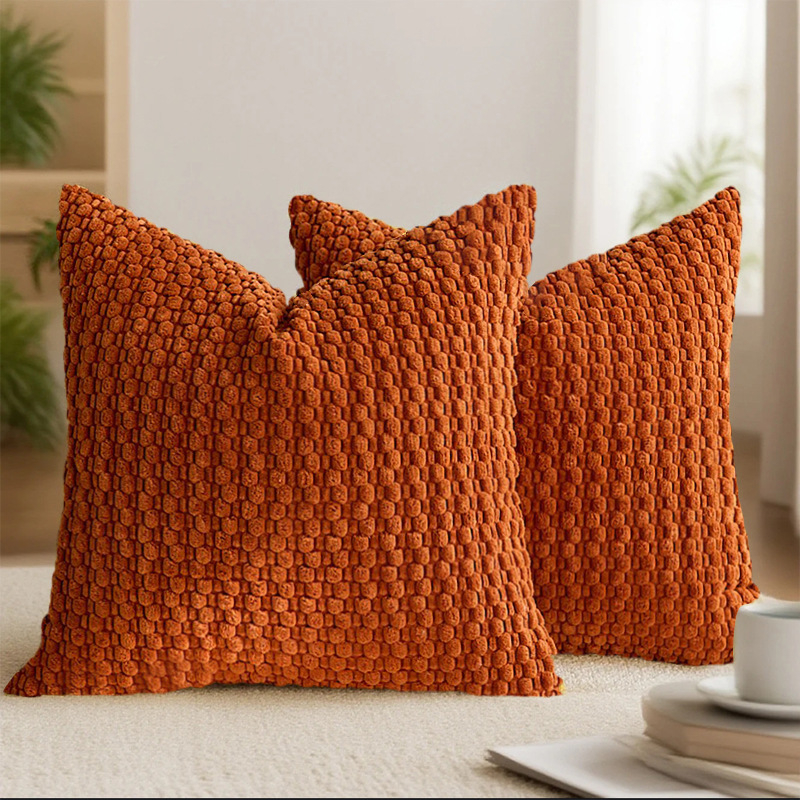 Határokon átnyúló, háromdimenziós, buborékmintás, kordbársony párnahuzat otthoni vendégeknek, luxus kanapé háttámla huzat