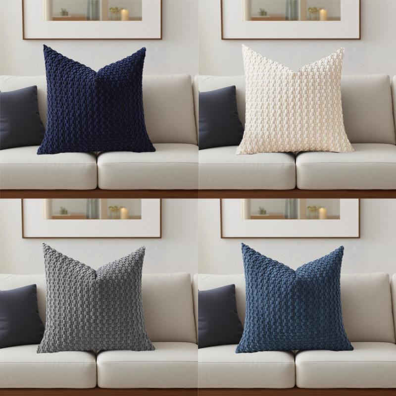 Határokon átnyúló, háromdimenziós, buborékmintás, kordbársony párnahuzat otthoni vendégeknek, luxus kanapé háttámla huzat