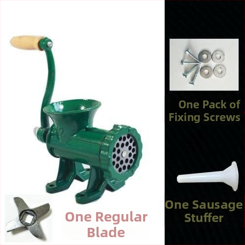 Старомодна чугунена ръчна месомелачка № 12, ръчна плънка за наденици, месомелачка, машина за наденици, мелачка за пилешко месо, мелачка за риба, други не са включени