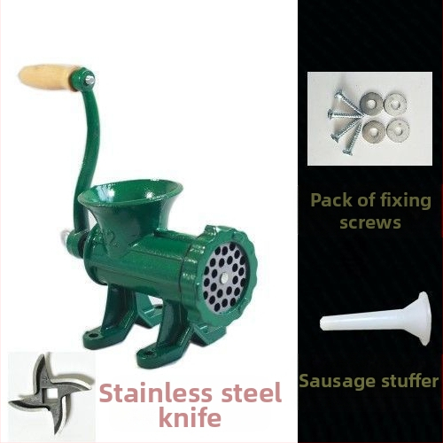 Старомодна чугунена ръчна месомелачка № 12, ръчна плънка за наденици, месомелачка, машина за наденици, мелачка за пилешко месо, мелачка за риба, други не са включени