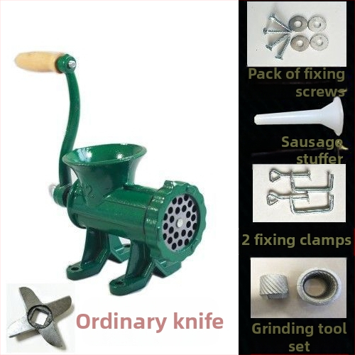 Старомодна чугунена ръчна месомелачка № 12, ръчна плънка за наденици, месомелачка, машина за наденици, мелачка за пилешко месо, мелачка за риба, други не са включени