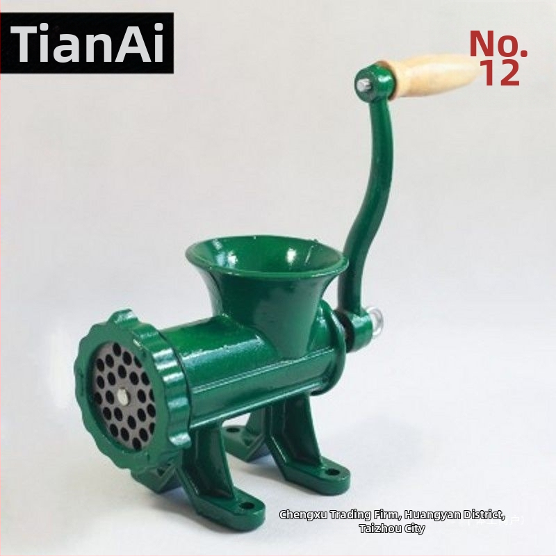 Старомодна чугунена ръчна месомелачка № 12, ръчна плънка за наденици, месомелачка, машина за наденици, мелачка за пилешко месо, мелачка за риба, други не са включени