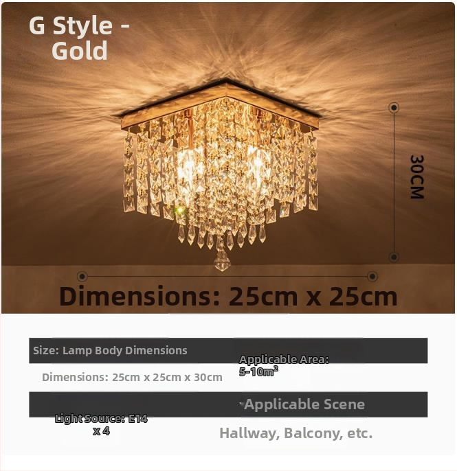 Ekspordi pakkumise Zhongshan lambid kristall klassikaline restoran soe magamistuba veranda vahekäik hulgimüük LED laelamp