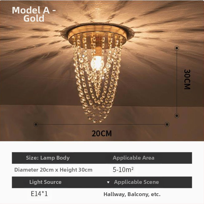 Ekspordi pakkumise Zhongshan lambid kristall klassikaline restoran soe magamistuba veranda vahekäik hulgimüük LED laelamp