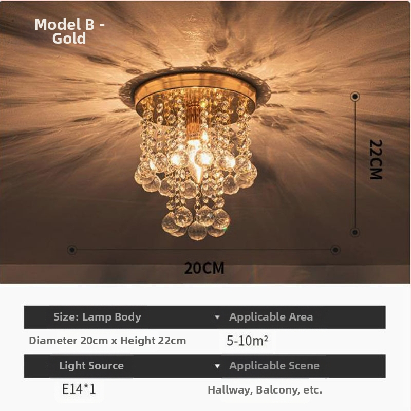 Ekspordi pakkumise Zhongshan lambid kristall klassikaline restoran soe magamistuba veranda vahekäik hulgimüük LED laelamp