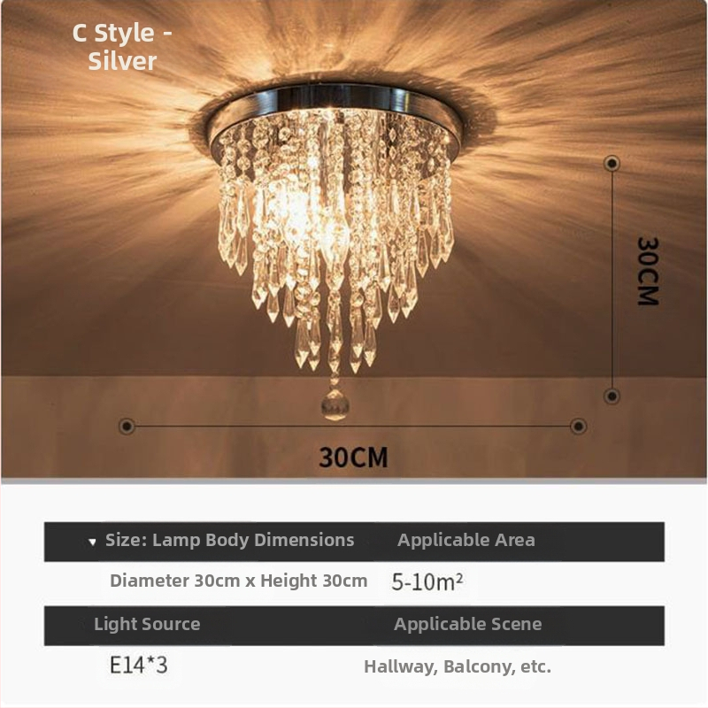 Ekspordi pakkumise Zhongshan lambid kristall klassikaline restoran soe magamistuba veranda vahekäik hulgimüük LED laelamp