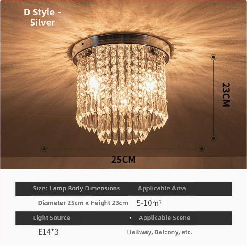 Ekspordi pakkumise Zhongshan lambid kristall klassikaline restoran soe magamistuba veranda vahekäik hulgimüük LED laelamp