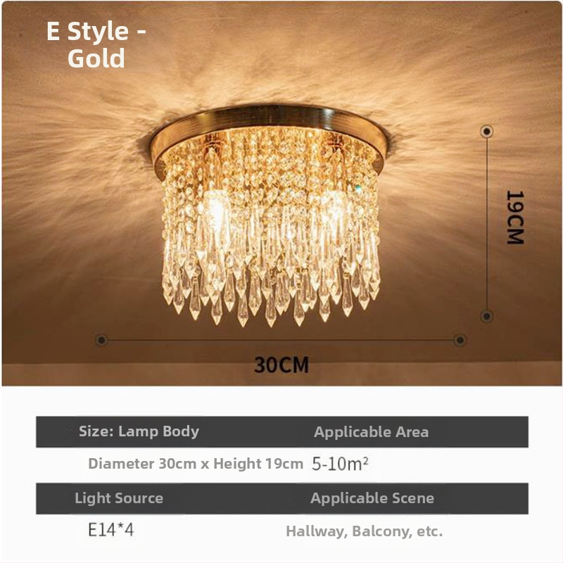 Ekspordi pakkumise Zhongshan lambid kristall klassikaline restoran soe magamistuba veranda vahekäik hulgimüük LED laelamp