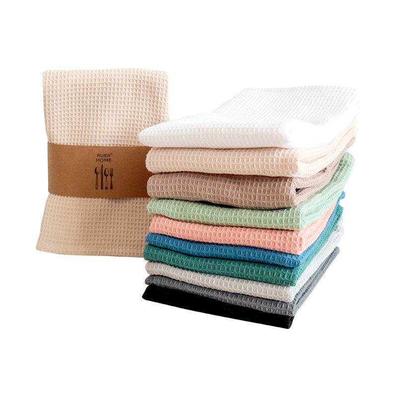 „Crossborder“ namų virtuvės grynos medvilnės paprastas indų plovimo šluostė vaflinis arbatos rankšluostis keturių kostiumų virtuvinis rankšluostis servetėlė