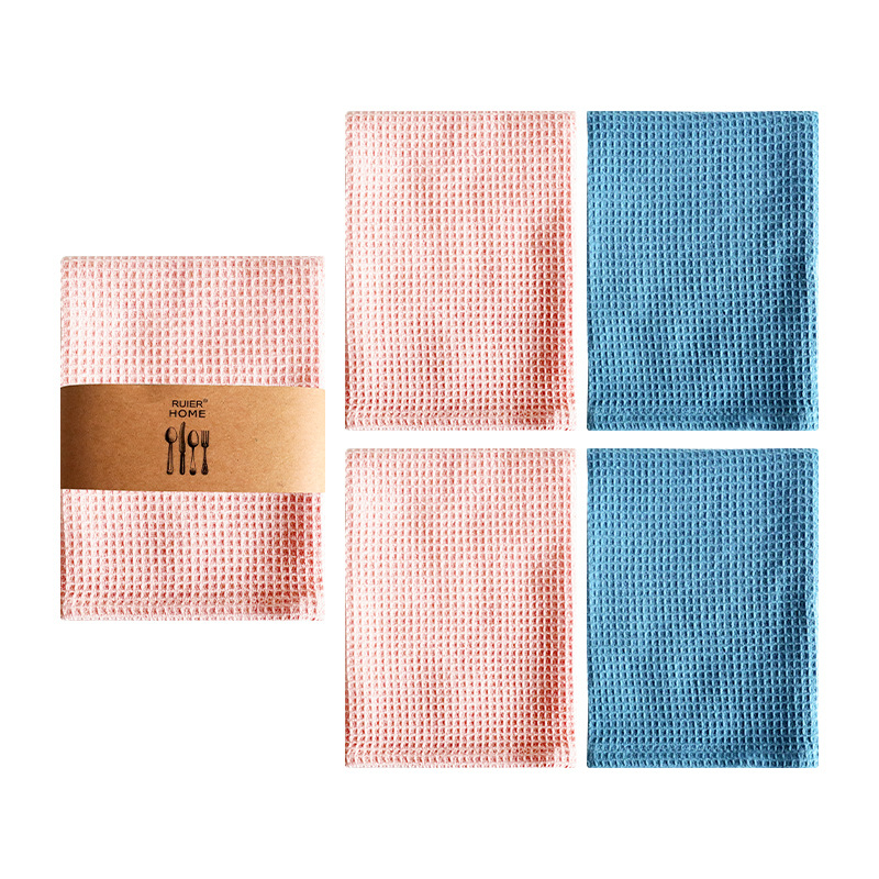 „Crossborder“ namų virtuvės grynos medvilnės paprastas indų plovimo šluostė vaflinis arbatos rankšluostis keturių kostiumų virtuvinis rankšluostis servetėlė