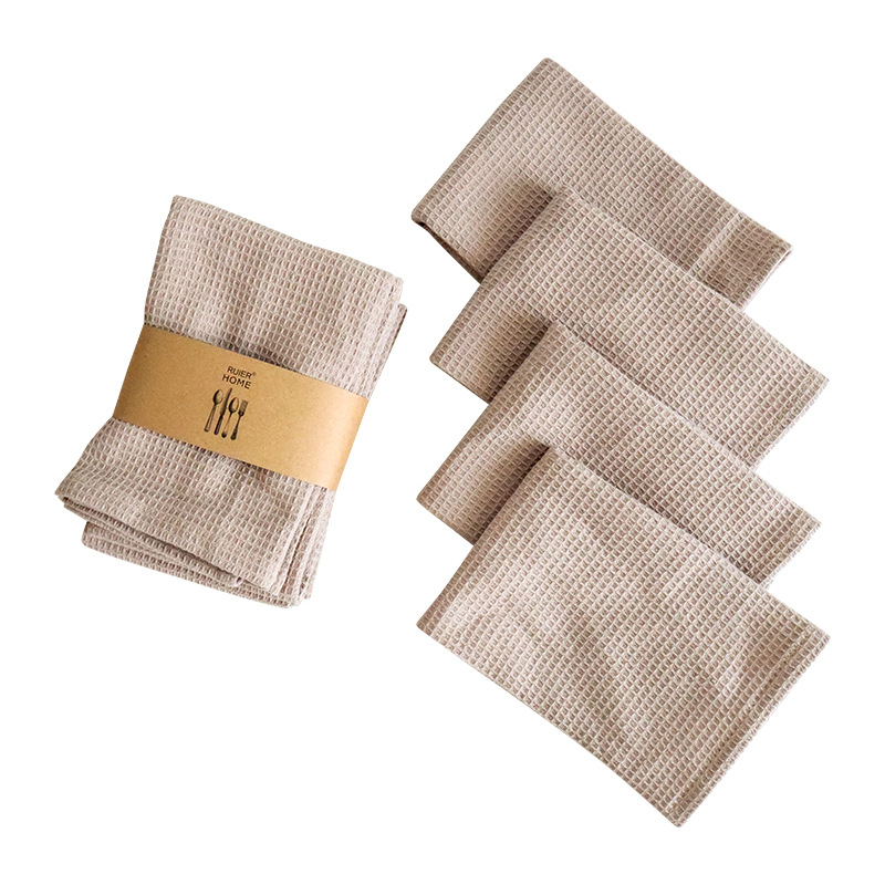 „Crossborder“ namų virtuvės grynos medvilnės paprastas indų plovimo šluostė vaflinis arbatos rankšluostis keturių kostiumų virtuvinis rankšluostis servetėlė