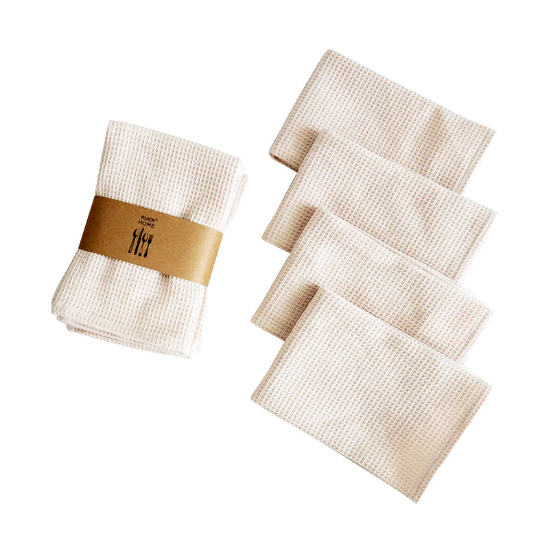 „Crossborder“ namų virtuvės grynos medvilnės paprastas indų plovimo šluostė vaflinis arbatos rankšluostis keturių kostiumų virtuvinis rankšluostis servetėlė