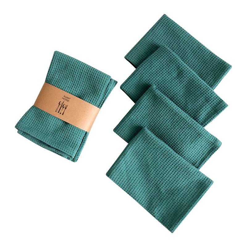 „Crossborder“ namų virtuvės grynos medvilnės paprastas indų plovimo šluostė vaflinis arbatos rankšluostis keturių kostiumų virtuvinis rankšluostis servetėlė