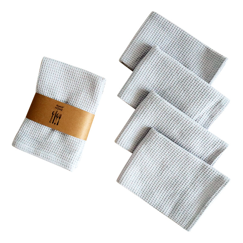 „Crossborder“ namų virtuvės grynos medvilnės paprastas indų plovimo šluostė vaflinis arbatos rankšluostis keturių kostiumų virtuvinis rankšluostis servetėlė
