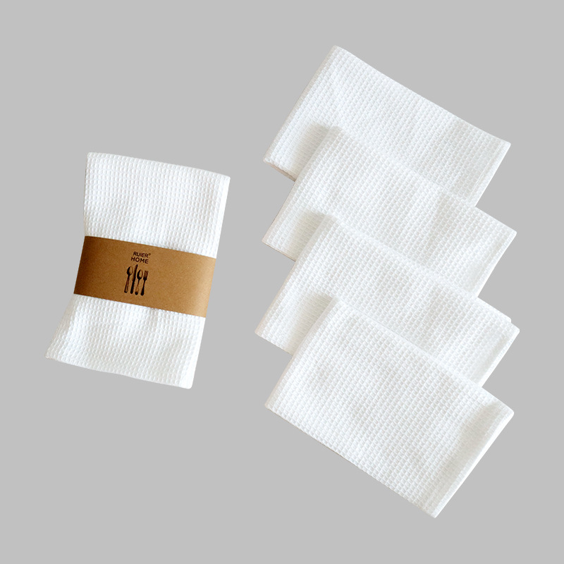 „Crossborder“ namų virtuvės grynos medvilnės paprastas indų plovimo šluostė vaflinis arbatos rankšluostis keturių kostiumų virtuvinis rankšluostis servetėlė