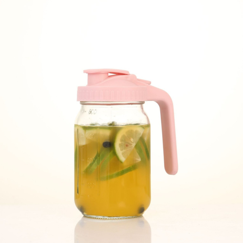 „Crossborder“ 64 uncijų talpos permatomas stiklinis šalto vandens ąsotis su rankena, nerūdijančio plieno arbatos sietelis su svarstyklėmis, šaldytuvo arbatos sietelio modelis