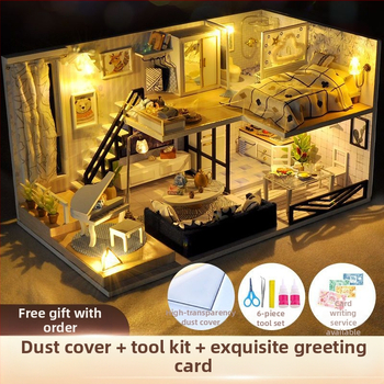 Käsitööna valminud kajutist kokkupandud maja mudel Loomingulised laste mänguasjad Tüdruku sünnipäevakingitus tüdruksõbrale