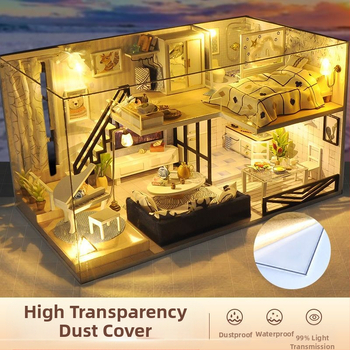 Käsitööna valminud kajutist kokkupandud maja mudel Loomingulised laste mänguasjad Tüdruku sünnipäevakingitus tüdruksõbrale