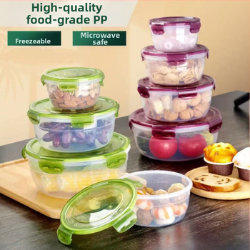 Prekogranični zadebljani plastični set za povrće, prehrambena kvaliteta, velikog kapaciteta, zatvorena kutija, kuhinjska okrugla posuda za povrće, za mikrovalnu pećnicu