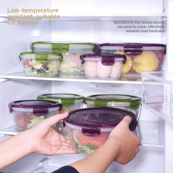 Prekogranični zadebljani plastični set za povrće, prehrambena kvaliteta, velikog kapaciteta, zatvorena kutija, kuhinjska okrugla posuda za povrće, za mikrovalnu pećnicu