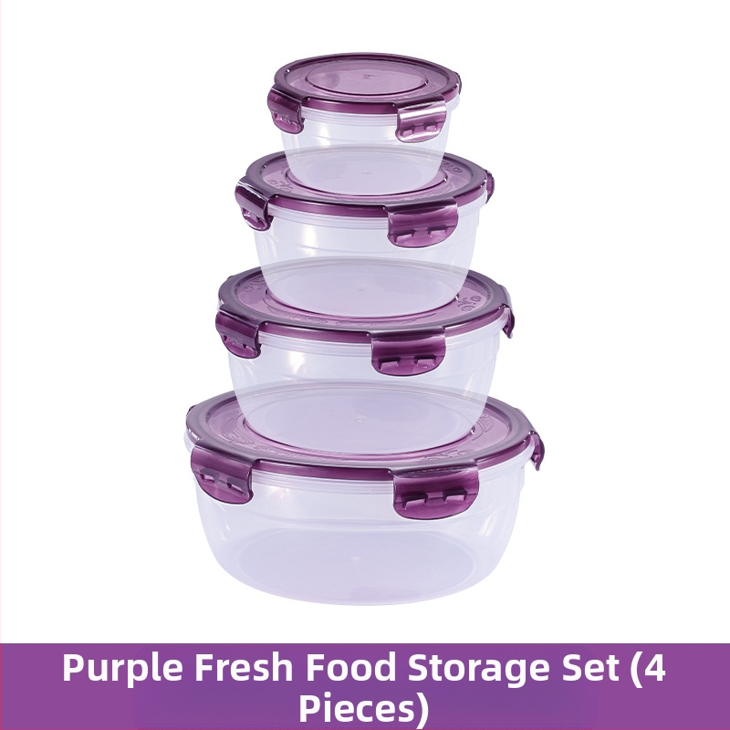 Prekogranični zadebljani plastični set za povrće, prehrambena kvaliteta, velikog kapaciteta, zatvorena kutija, kuhinjska okrugla posuda za povrće, za mikrovalnu pećnicu