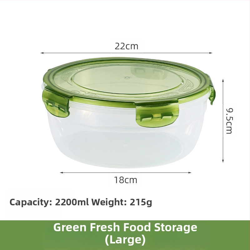 Prekogranični zadebljani plastični set za povrće, prehrambena kvaliteta, velikog kapaciteta, zatvorena kutija, kuhinjska okrugla posuda za povrće, za mikrovalnu pećnicu