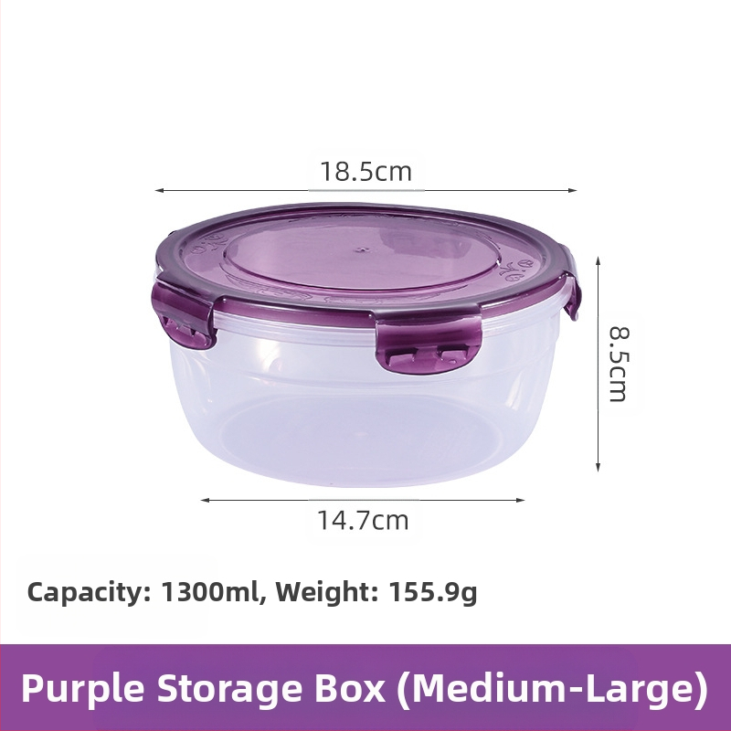 Prekogranični zadebljani plastični set za povrće, prehrambena kvaliteta, velikog kapaciteta, zatvorena kutija, kuhinjska okrugla posuda za povrće, za mikrovalnu pećnicu