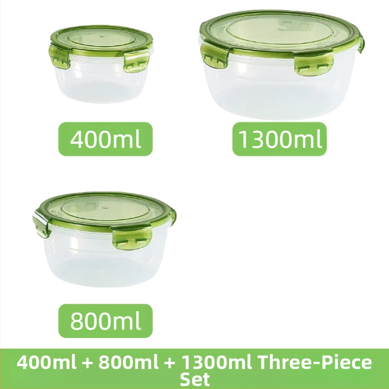 Prekogranični zadebljani plastični set za povrće, prehrambena kvaliteta, velikog kapaciteta, zatvorena kutija, kuhinjska okrugla posuda za povrće, za mikrovalnu pećnicu