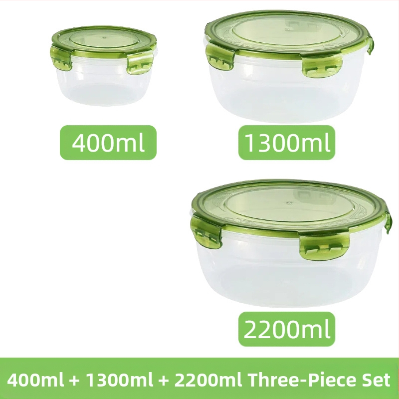 Prekogranični zadebljani plastični set za povrće, prehrambena kvaliteta, velikog kapaciteta, zatvorena kutija, kuhinjska okrugla posuda za povrće, za mikrovalnu pećnicu