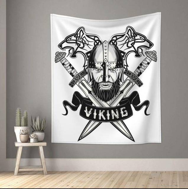 Гоблен Викинг Винтидж гоблен Мистериозна врана Стенен гоблен Бохемски Таро гоблен за хол