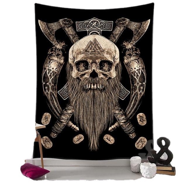 Гоблен Викинг Винтидж гоблен Мистериозна врана Стенен гоблен Бохемски Таро гоблен за хол