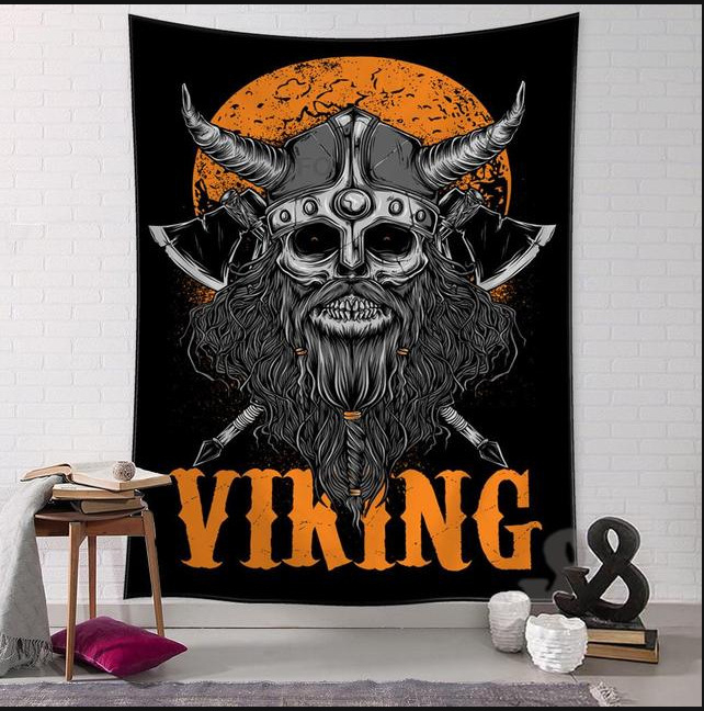 Гоблен Викинг Винтидж гоблен Мистериозна врана Стенен гоблен Бохемски Таро гоблен за хол