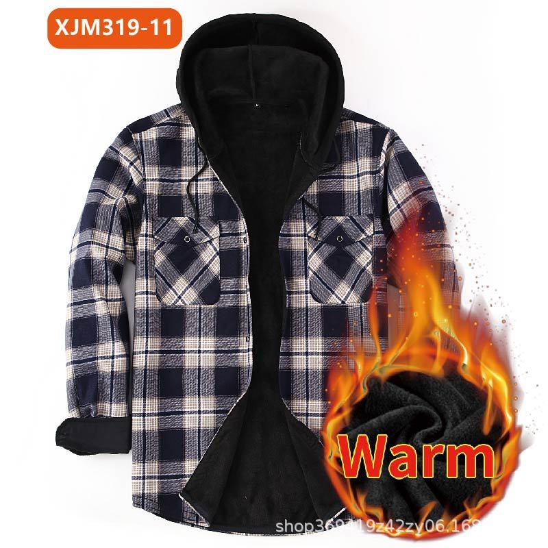 Amazon Explosions topla košulja Muška flis podstavljena zadebljana flanelska karirana američka košulja Muška košulja od jednodijelnog baršuna