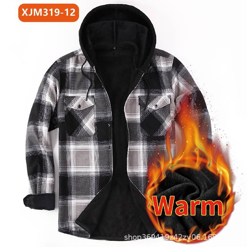 Amazon Explosions topla košulja Muška flis podstavljena zadebljana flanelska karirana američka košulja Muška košulja od jednodijelnog baršuna