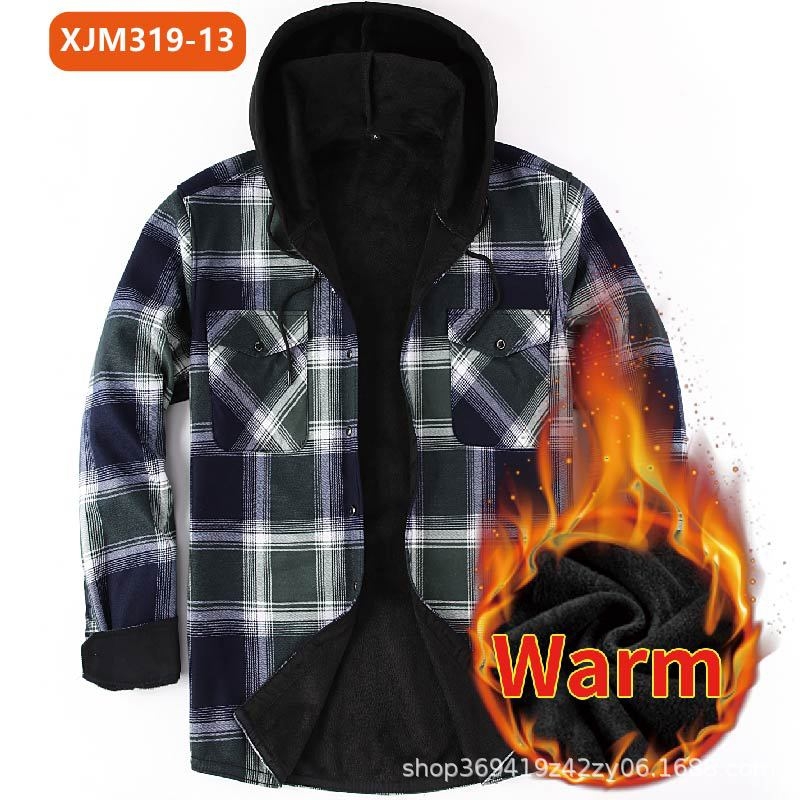 Amazon Explosions topla košulja Muška flis podstavljena zadebljana flanelska karirana američka košulja Muška košulja od jednodijelnog baršuna