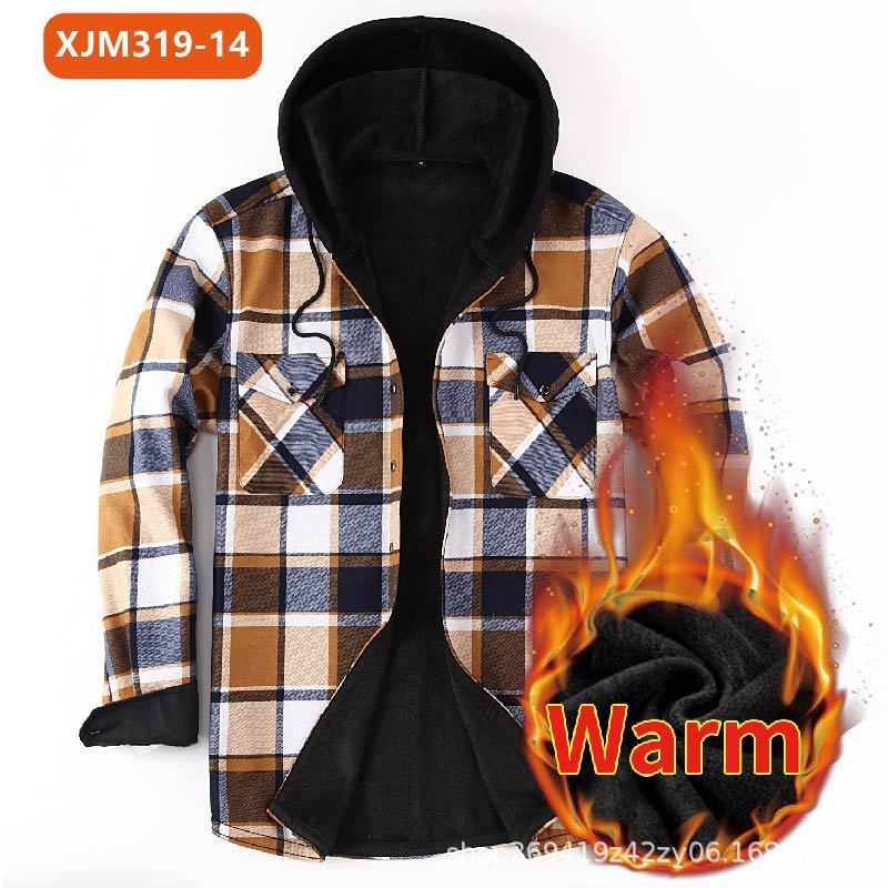 Amazon Explosions topla košulja Muška flis podstavljena zadebljana flanelska karirana američka košulja Muška košulja od jednodijelnog baršuna