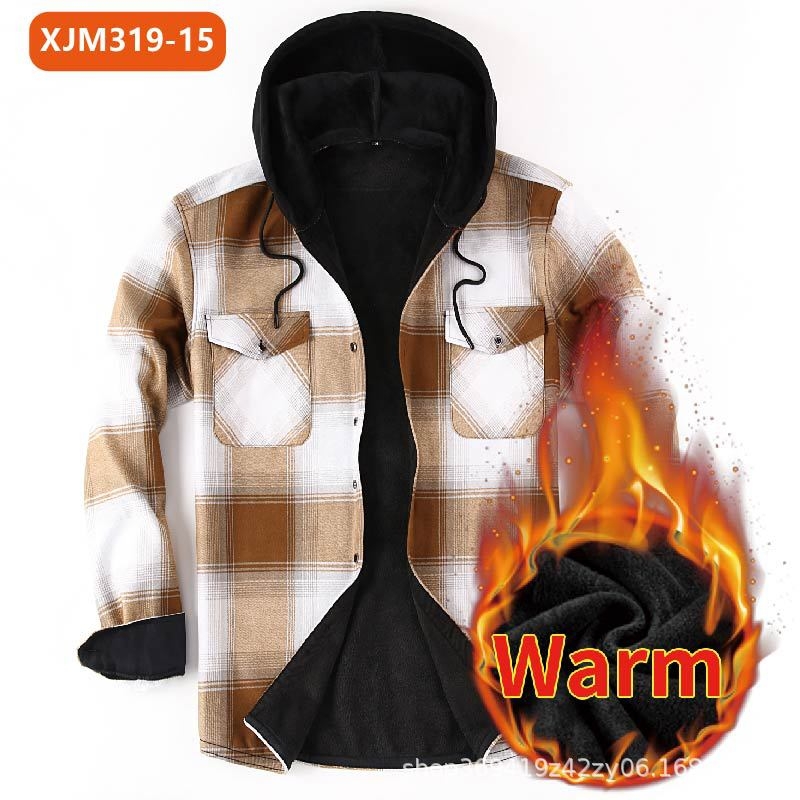 Amazon Explosions topla košulja Muška flis podstavljena zadebljana flanelska karirana američka košulja Muška košulja od jednodijelnog baršuna