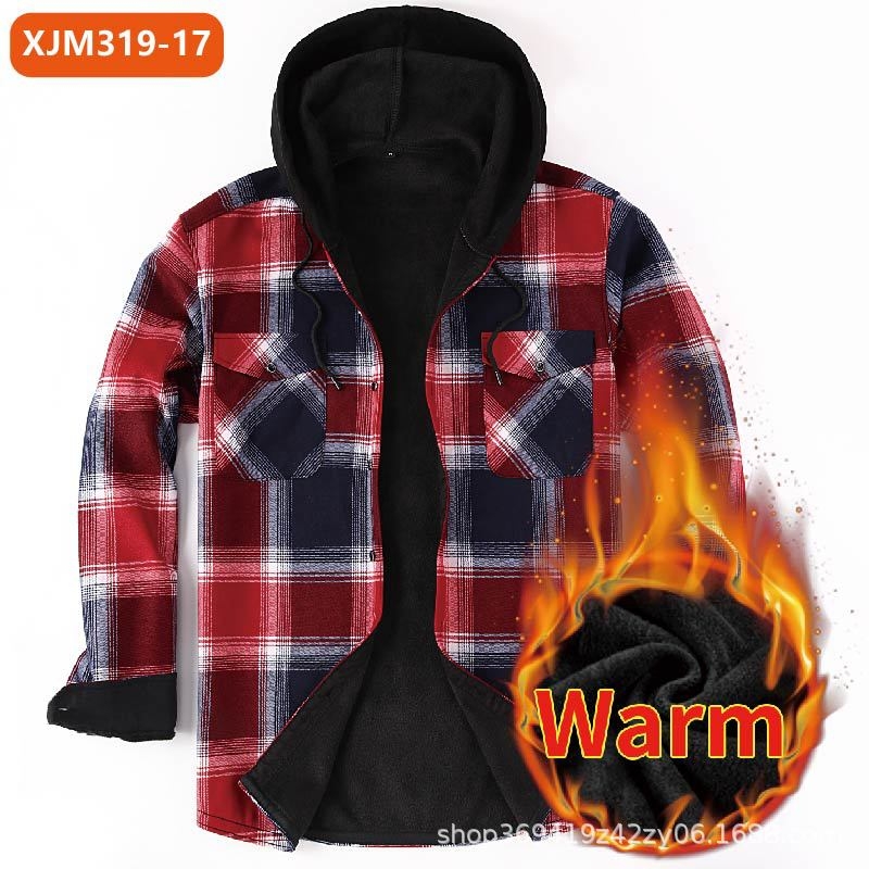 Amazon Explosions topla košulja Muška flis podstavljena zadebljana flanelska karirana američka košulja Muška košulja od jednodijelnog baršuna