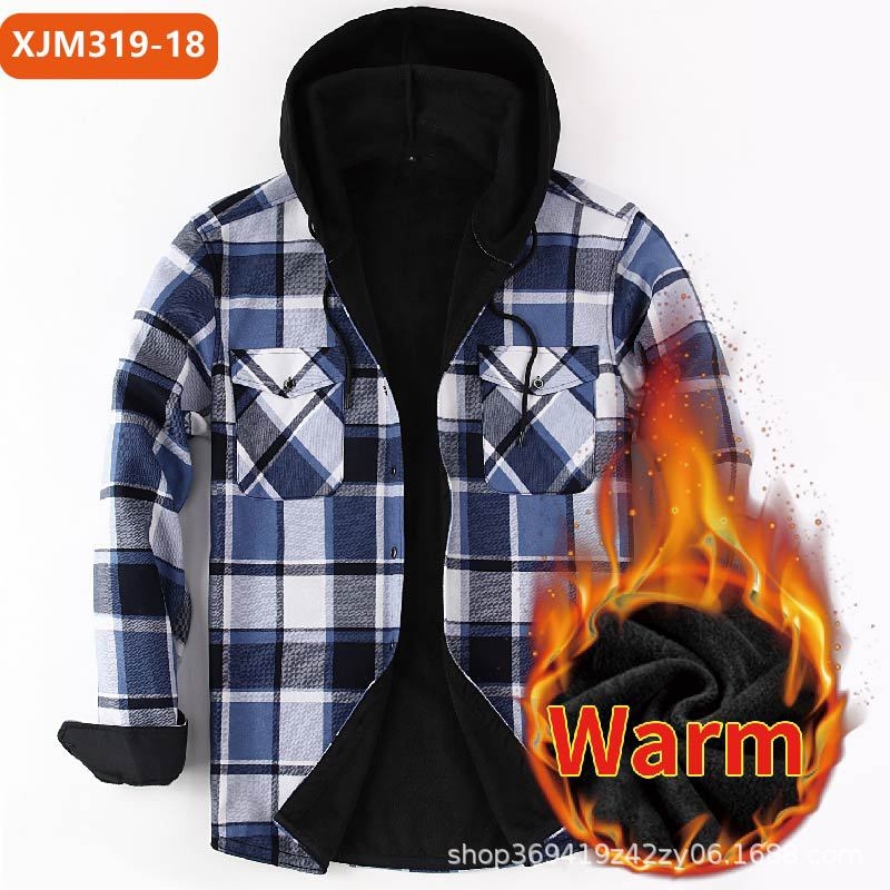 Amazon Explosions topla košulja Muška flis podstavljena zadebljana flanelska karirana američka košulja Muška košulja od jednodijelnog baršuna