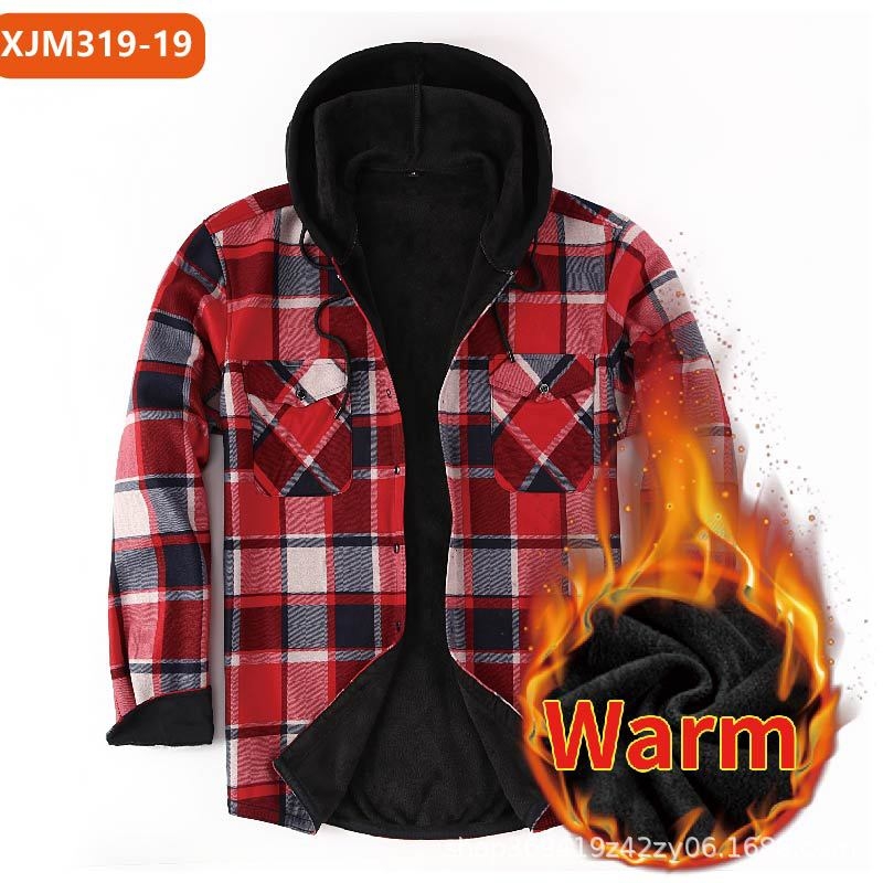 Amazon Explosions topla košulja Muška flis podstavljena zadebljana flanelska karirana američka košulja Muška košulja od jednodijelnog baršuna
