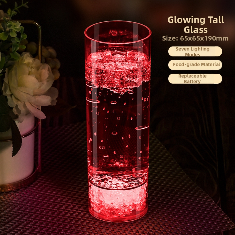 Kreatív LED világító pohár ktv bár pezsgőspohár műanyag bor koktél élelmiszeripari minőségű borospohár karácsonyi ajándék