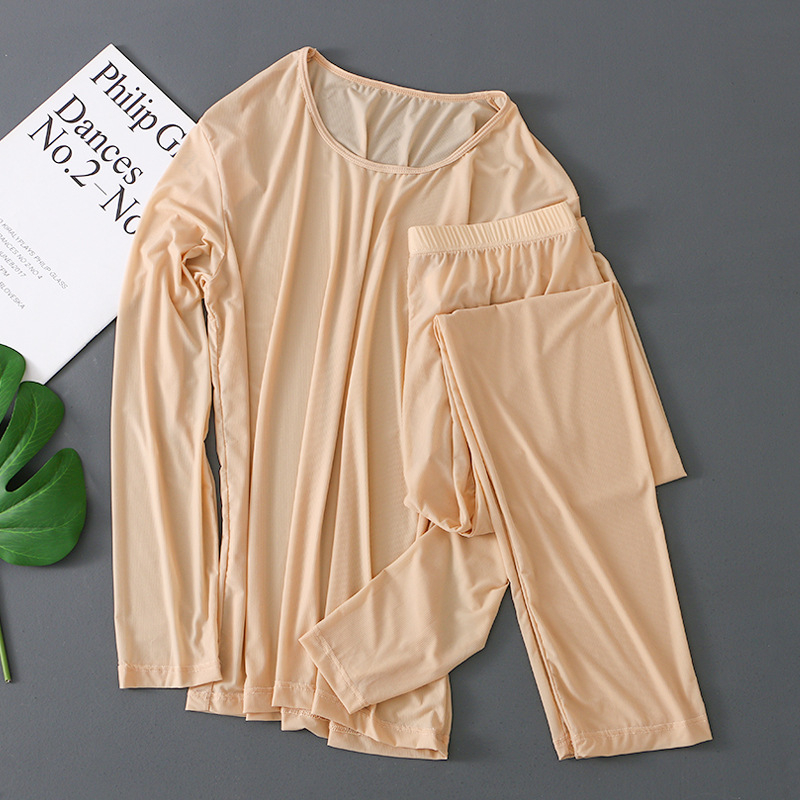 Pantaloni de toamnă din mătase glacială, pantaloni pentru bărbați, mască subțire, prietenoasă cu pielea, colanți pentru bărbați, pantaloni calzi, pantaloni de toamnă pentru bărbați, en-gros