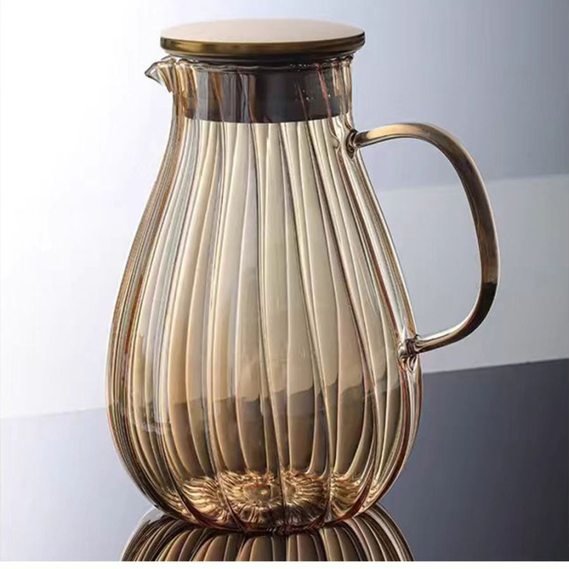 Naujas stiklinis šalto vandens virdulys, atsparus aukštai temperatūrai ir sprogimui šalto vandens virdulys, „Lanling“ virdulys, sutirštintas buitinis didelės talpos šalto virinto vandens puodelis