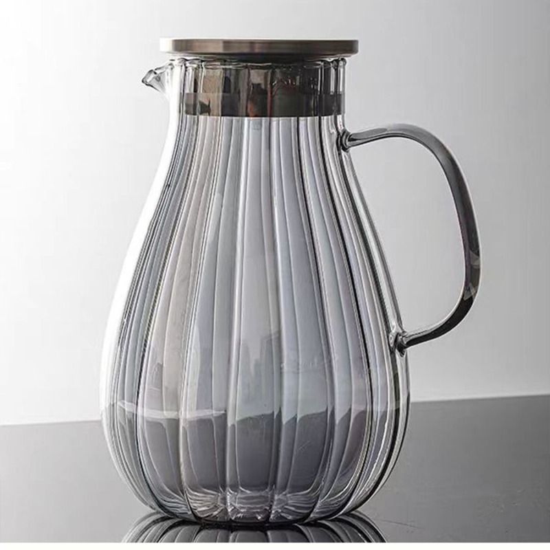 Naujas stiklinis šalto vandens virdulys, atsparus aukštai temperatūrai ir sprogimui šalto vandens virdulys, „Lanling“ virdulys, sutirštintas buitinis didelės talpos šalto virinto vandens puodelis