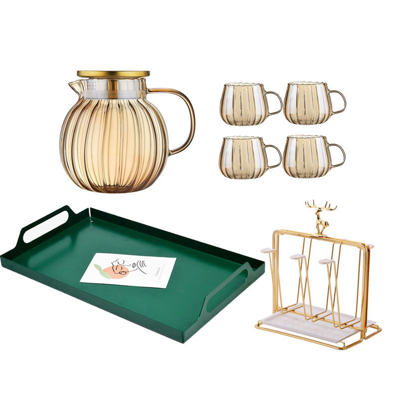 Naujas stiklinis šalto vandens virdulys, atsparus aukštai temperatūrai ir sprogimui šalto vandens virdulys, „Lanling“ virdulys, sutirštintas buitinis didelės talpos šalto virinto vandens puodelis