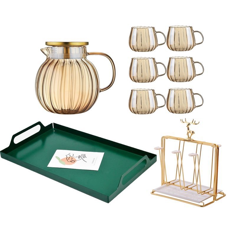 Naujas stiklinis šalto vandens virdulys, atsparus aukštai temperatūrai ir sprogimui šalto vandens virdulys, „Lanling“ virdulys, sutirštintas buitinis didelės talpos šalto virinto vandens puodelis